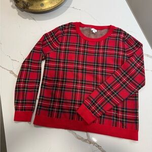 Sold out online! Like New! J. Crew Stewart Plaid tartan sweater size XL